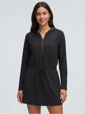 Black Zip-Up Skort Jumpsuit. Perfect for a day of errands.